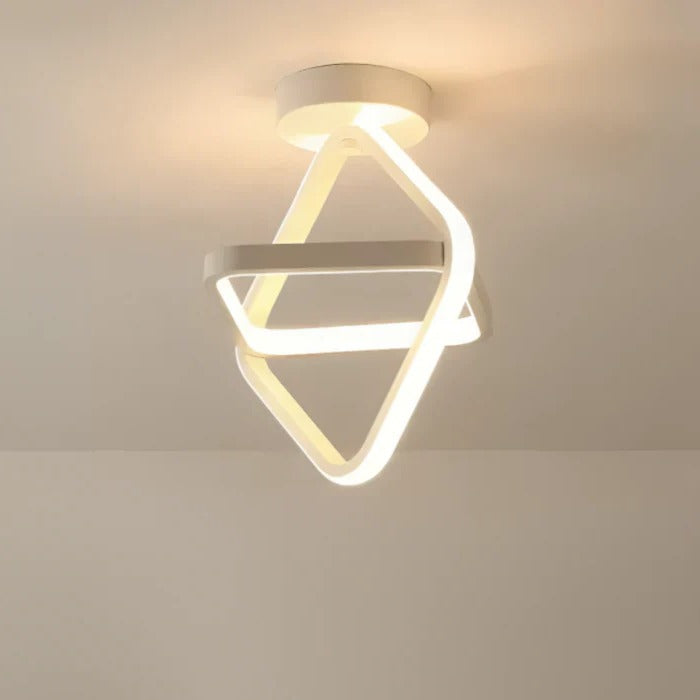 LED ceiling light dual ring minimalist fixture modern interior even illumination compact 9.45in