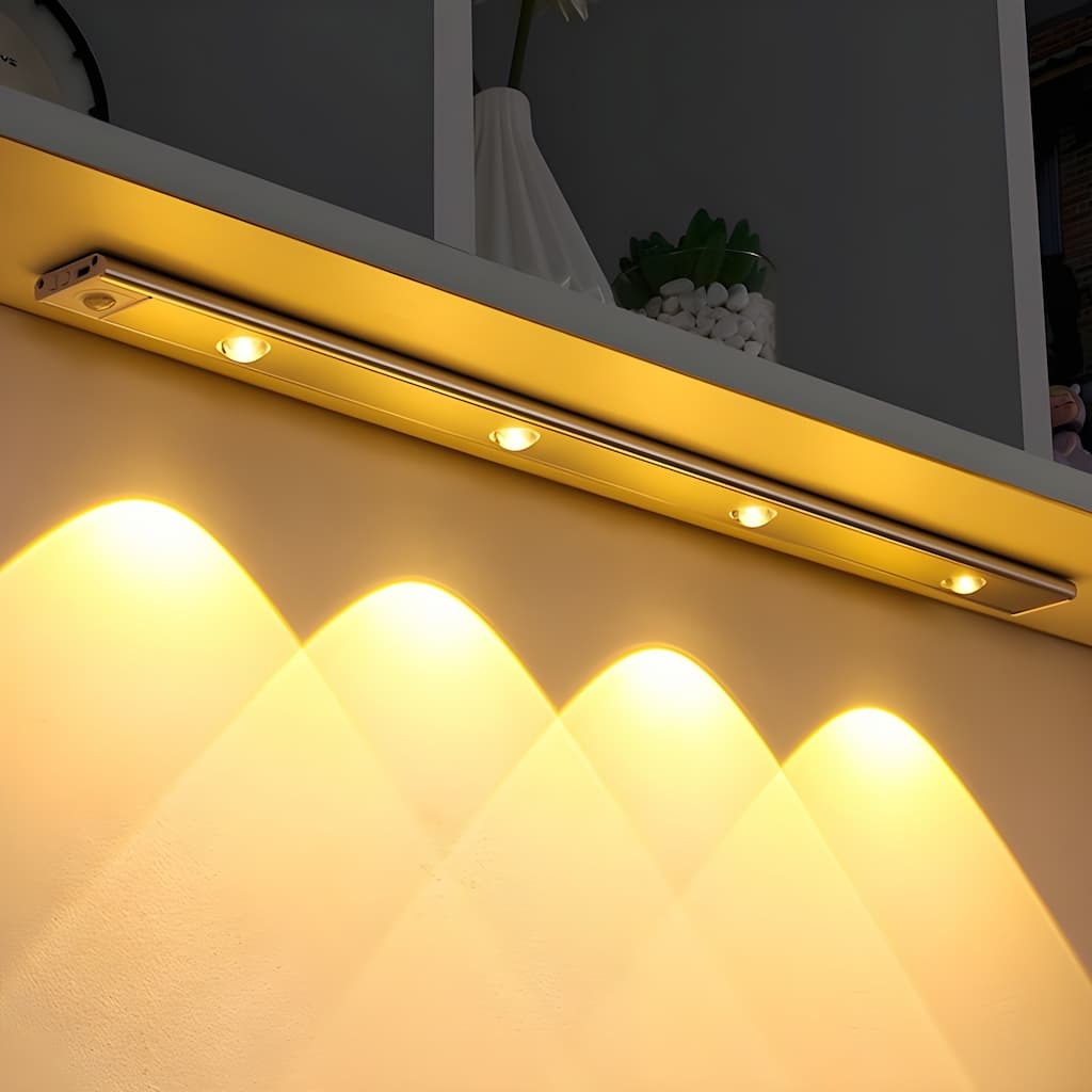 Wireless rechargeable LED motion sensor light indoor hallway closet auto-off adjustable brightness