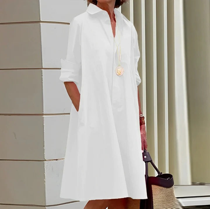 TrendAura women's shirt style dress tailored cut polished everyday casual one-piece versatile fit