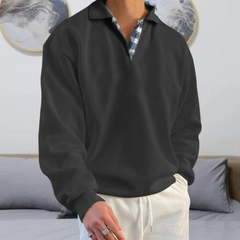 Unisex straight-cut pullover in neutral tones, classic comfort fit with adaptable coverage for all body types