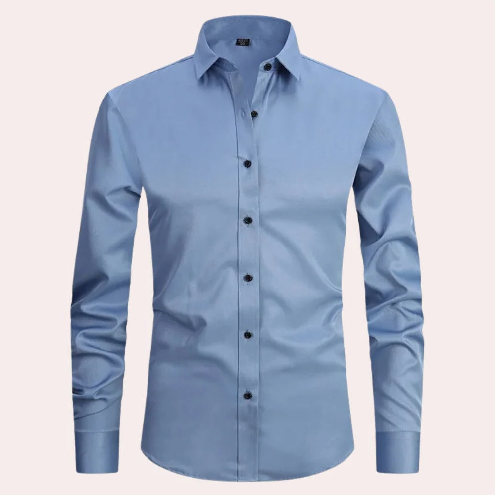 Men's wrinkle-resistant stretch dress shirt modern fit tailored silhouette for professionals