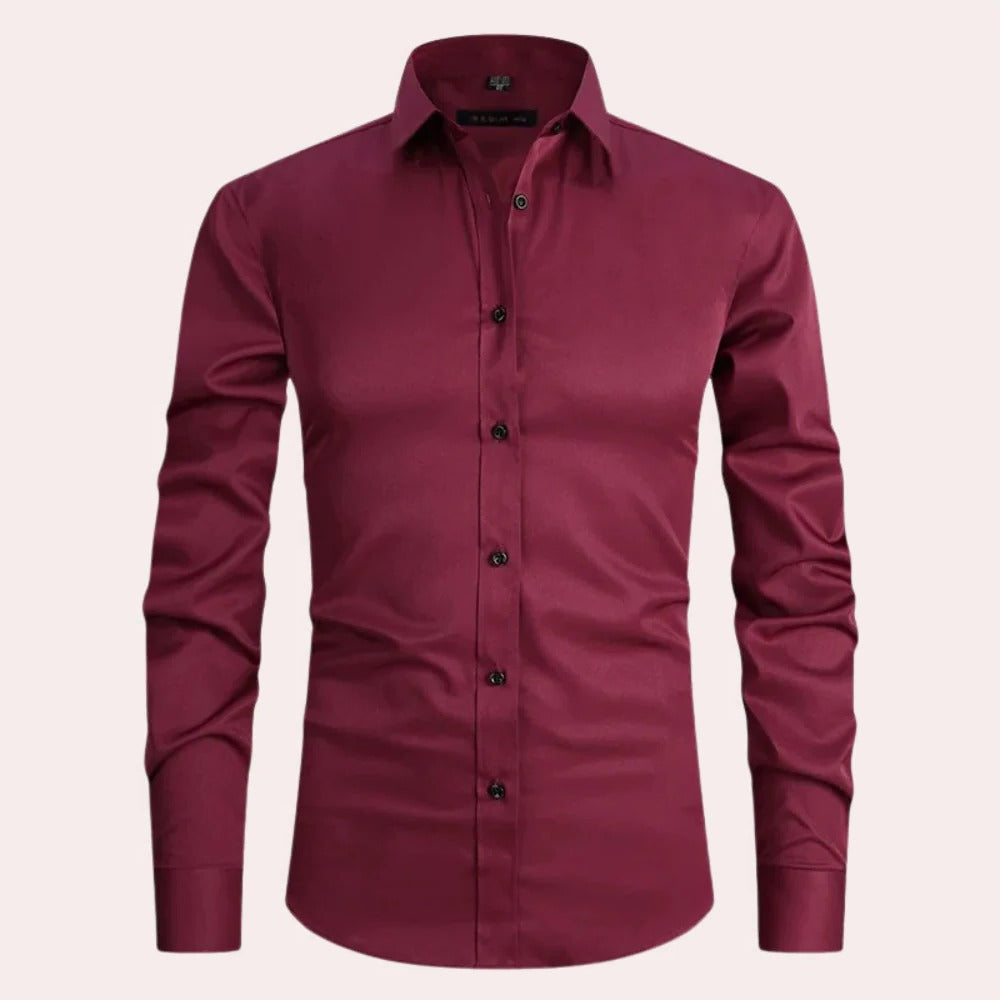 Men's wrinkle-resistant stretch dress shirt modern fit tailored silhouette for professionals