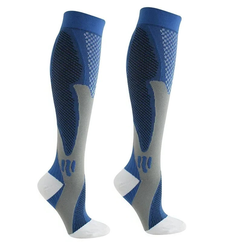 Knee-high compression stockings stretch support plain design for daily wear busy professionals