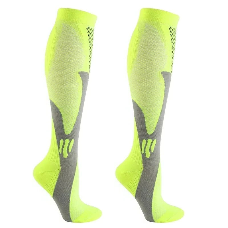 Knee-high compression stockings stretch support daily wear plain versatile design for busy professionals