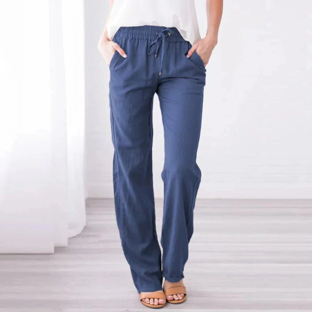 Relaxed fit women's trousers lightweight breathable silhouette for casual work travel everyday wear