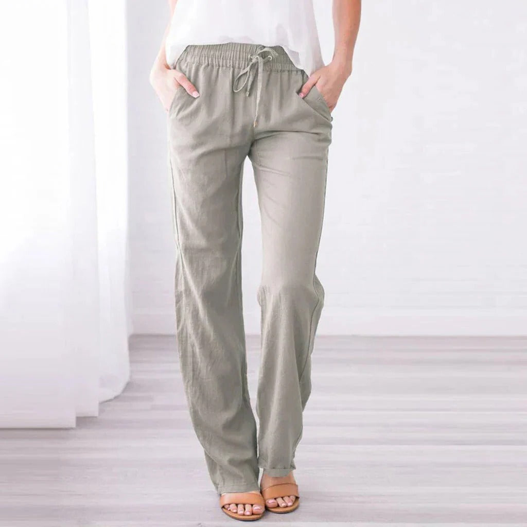 Relaxed fit women's trousers lightweight breathable everyday casual silhouette for work travel comfort