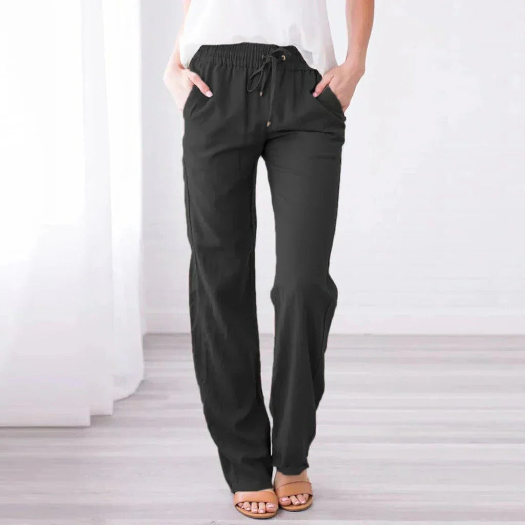 Relaxed fit women's trousers lightweight breathable silhouette for casual work travel everyday wear