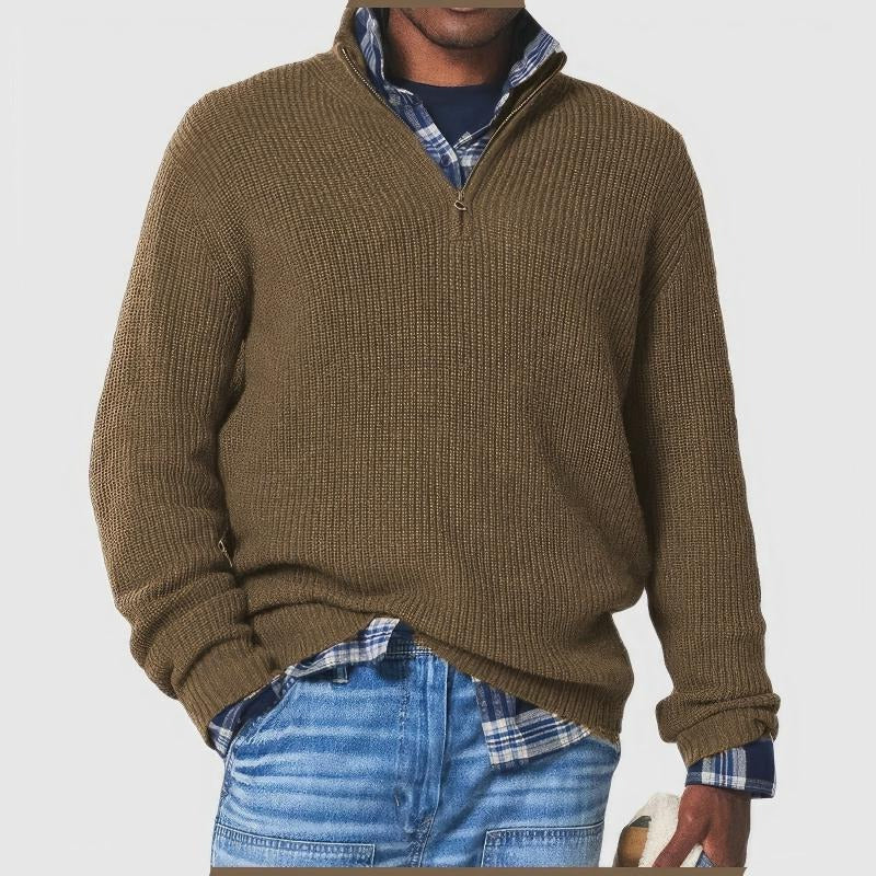 TrendAura men's classic knit sweater soft cozy texture everyday casual smart-casual warmth