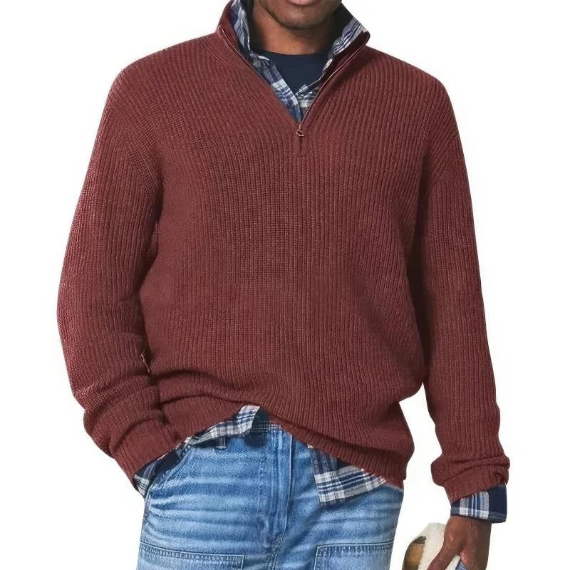 TrendAura men's classic knit sweater soft cozy texture everyday casual smart minimalist style
