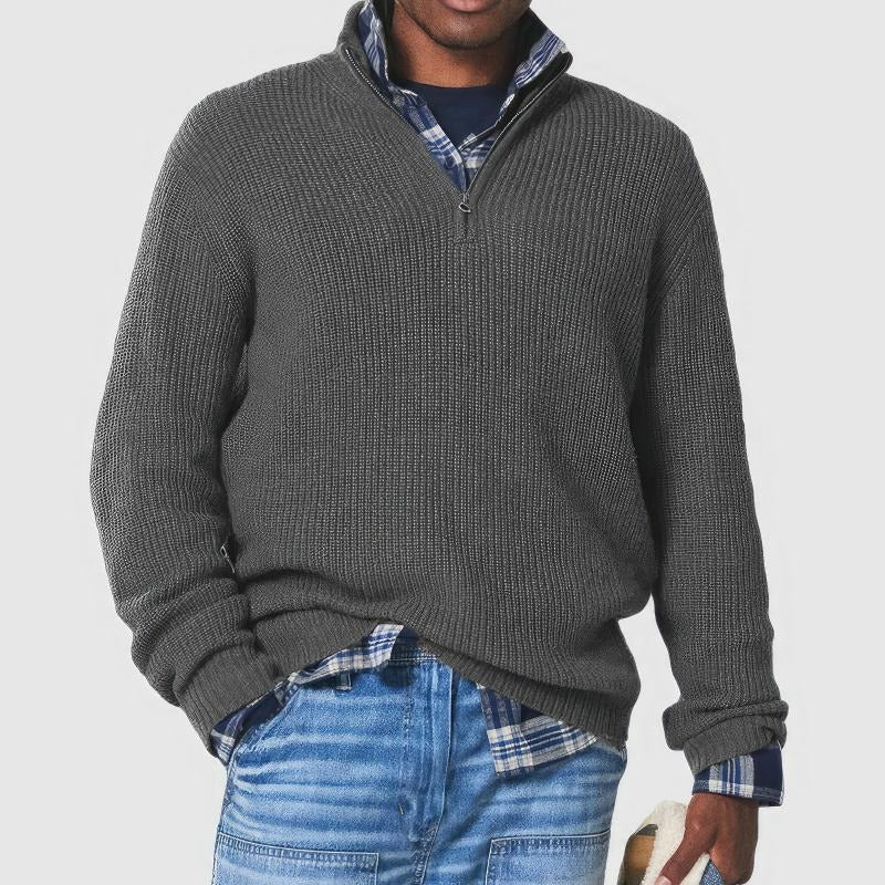 TrendAura men's classic knit sweater soft cozy texture everyday casual smart-casual warmth