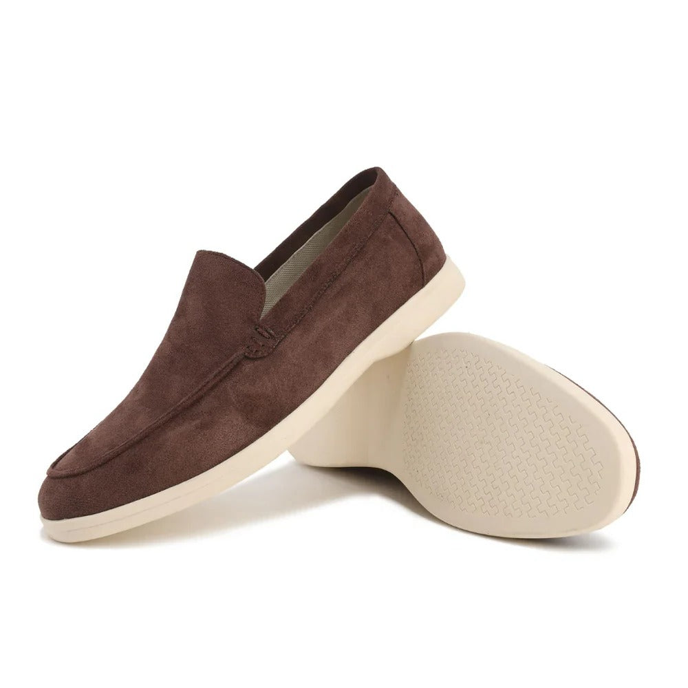 Classic neutral loafers with cushioned insole, refined silhouette for professional and casual wear