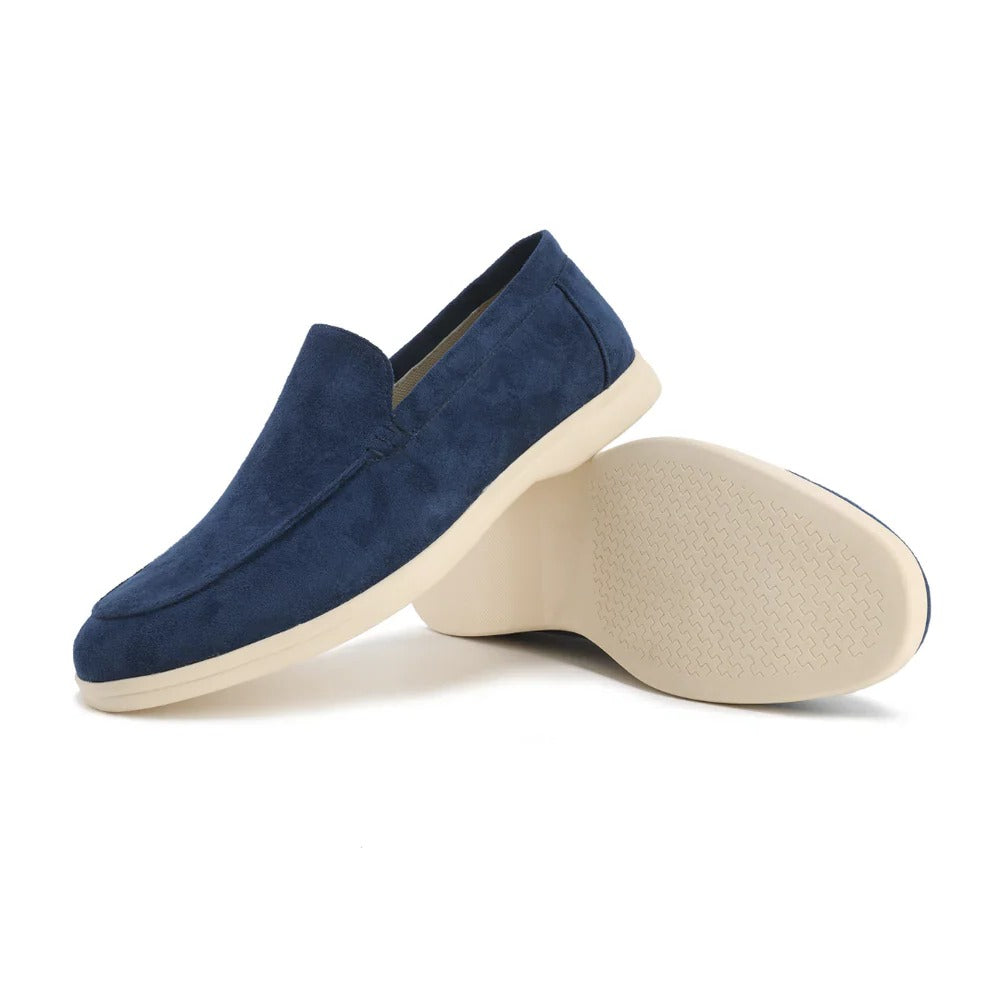 Classic neutral loafers with cushioned insole, sleek silhouette, versatile professional style for men