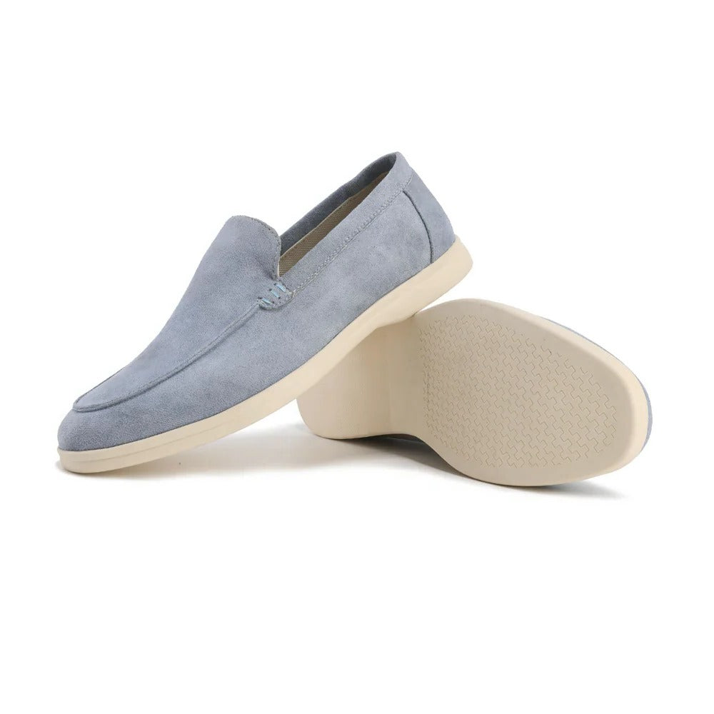 Classic neutral loafers with cushioned insole, sleek silhouette, versatile formal-to-casual professional style