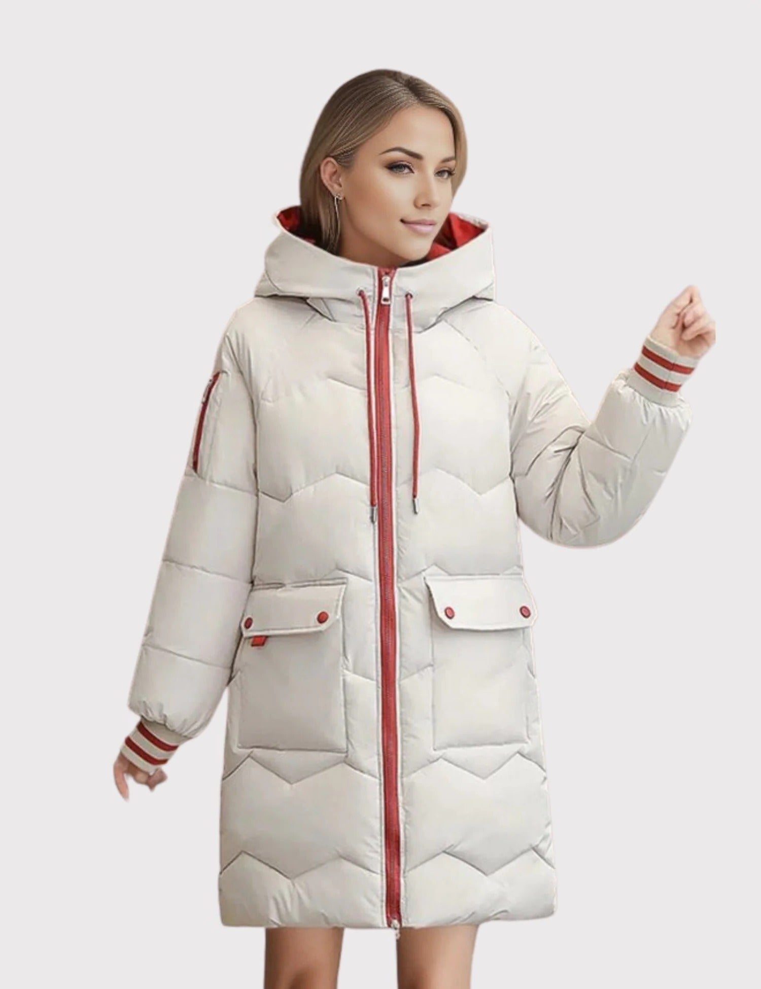 Men's black tailored fit puffer coat with attached softly lined hood for winter warmth