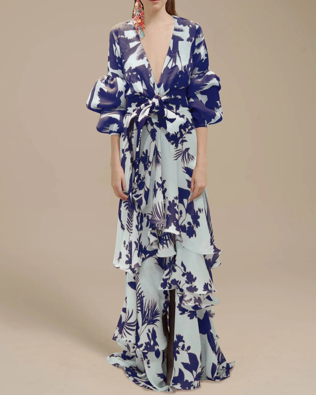 Women's belted wrap dress with adjustable front tie, versatile day-to-night polished silhouette