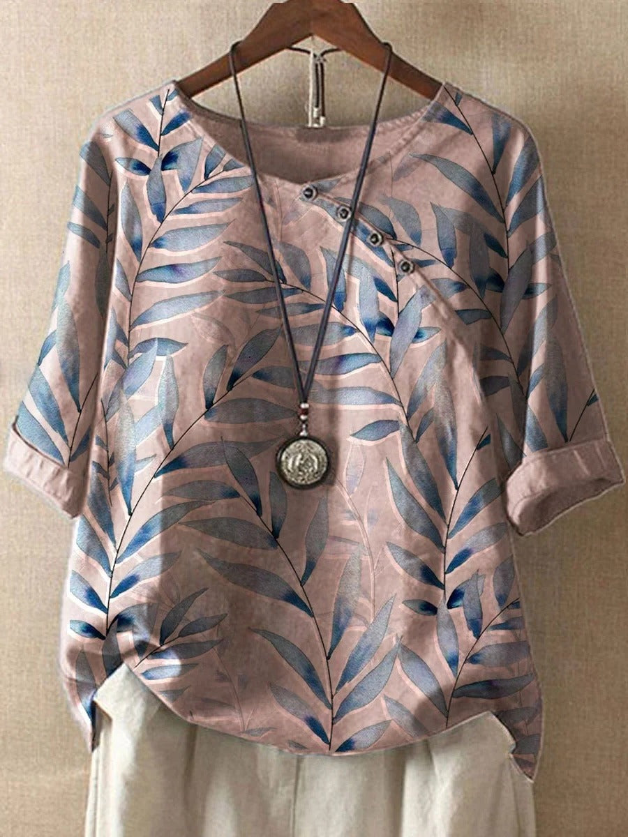 Women's lightweight relaxed-fit summer shirt, breathable airy fabric for all-day casual comfort
