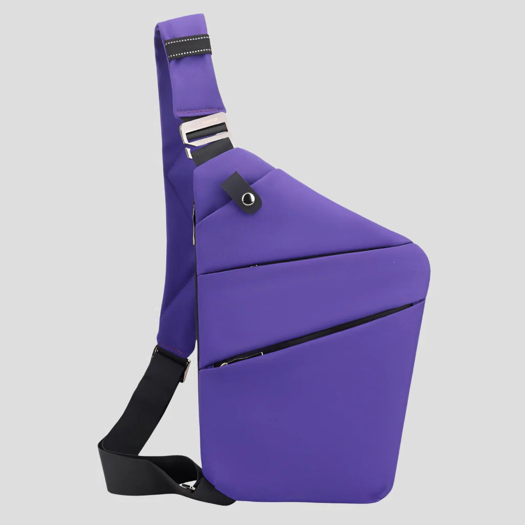 TrendAura waterproof anti-theft shoulder bag in black, sleek commuter style with water-resistant exterior