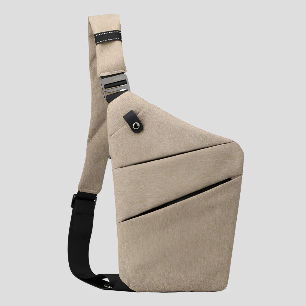TrendAura waterproof anti-theft shoulder bag in neutral tone with water-resistant exterior for daily commutes