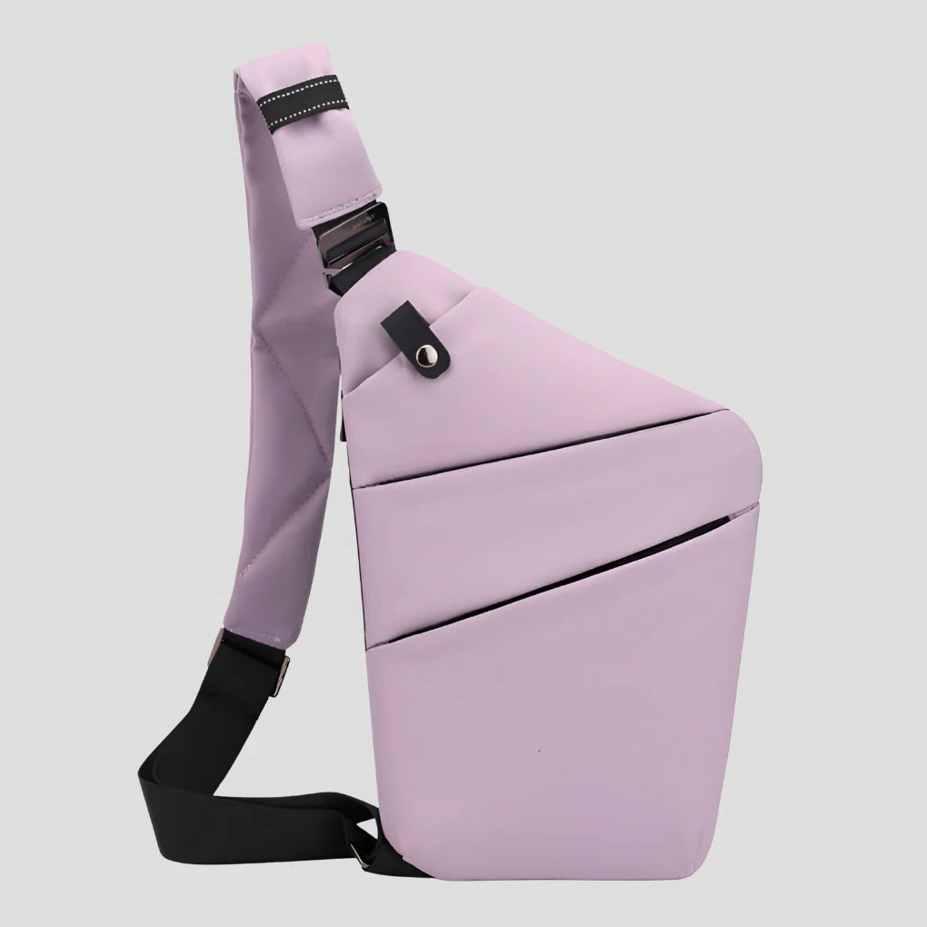 TrendAura waterproof anti-theft shoulder bag in black, sleek commuter style with water-resistant exterior