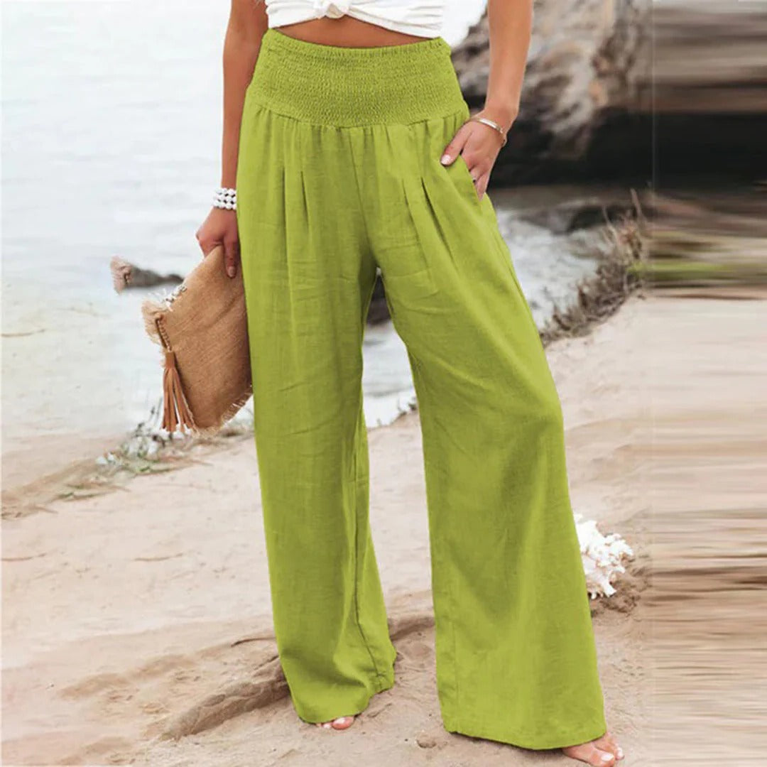 Women's lightweight breathable relaxed-fit summer pants for casual warm-weather everyday wear