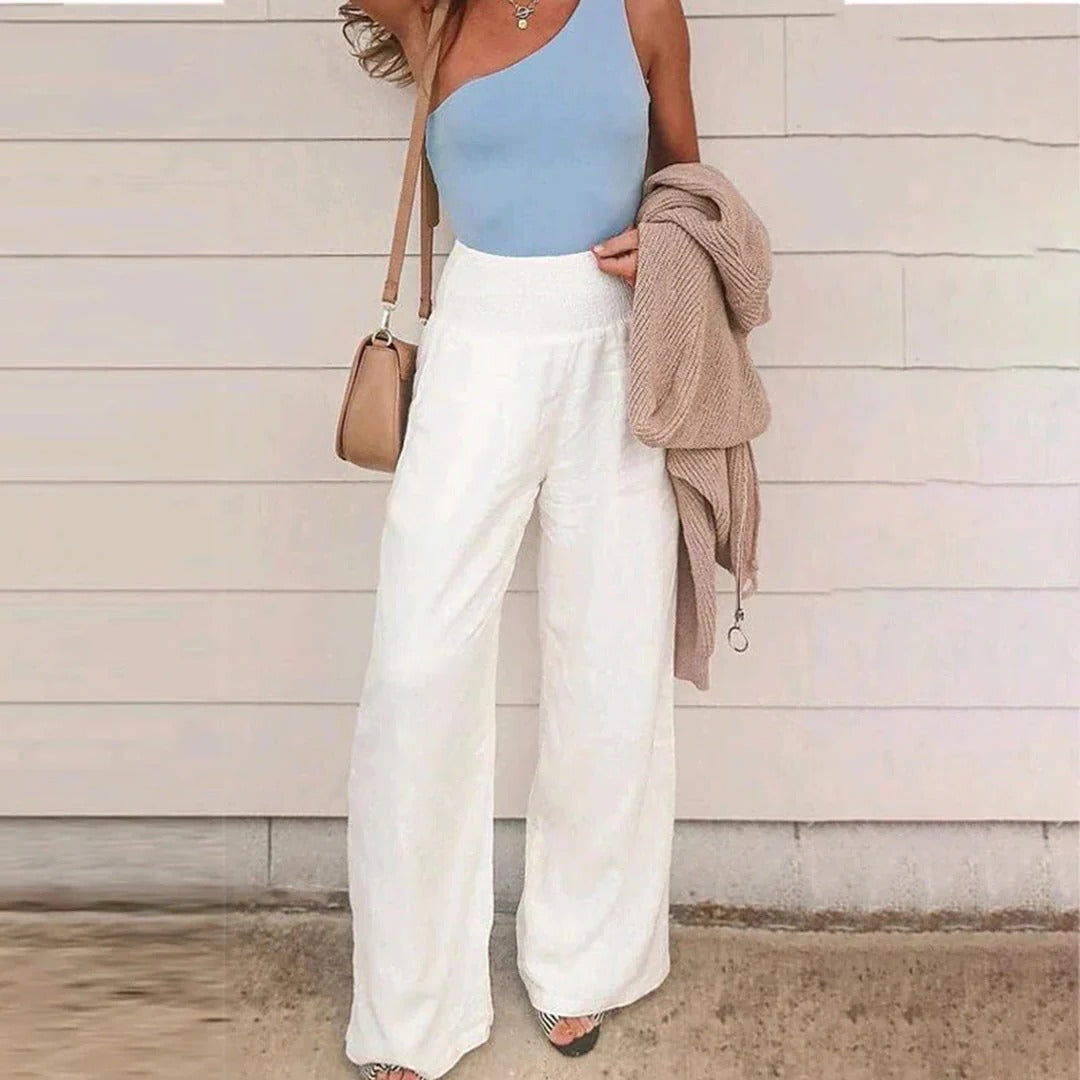 Women's lightweight breathable relaxed-fit summer pants for casual warm-weather everyday wear