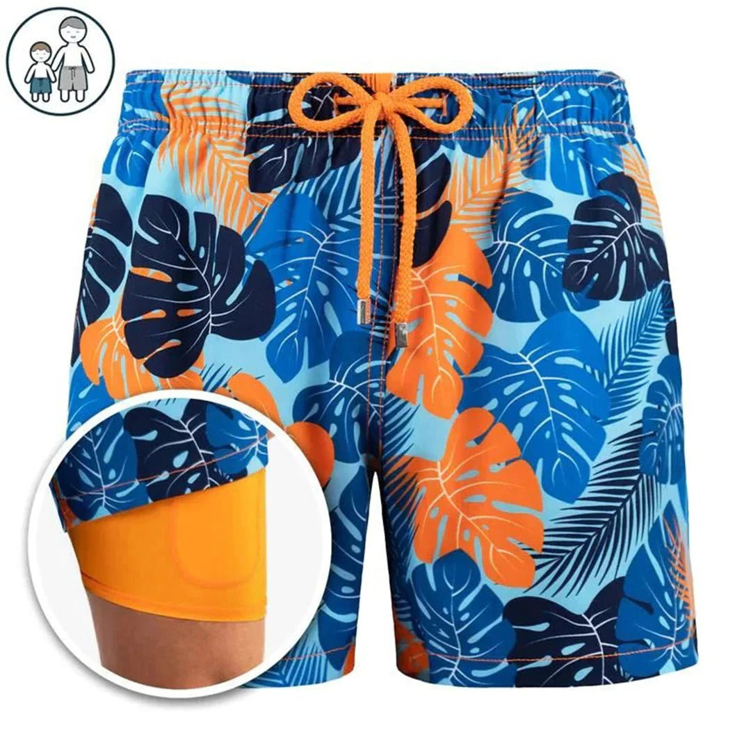 Men's burgundy quick-dry swim shorts modern fit versatile for swimming and beach