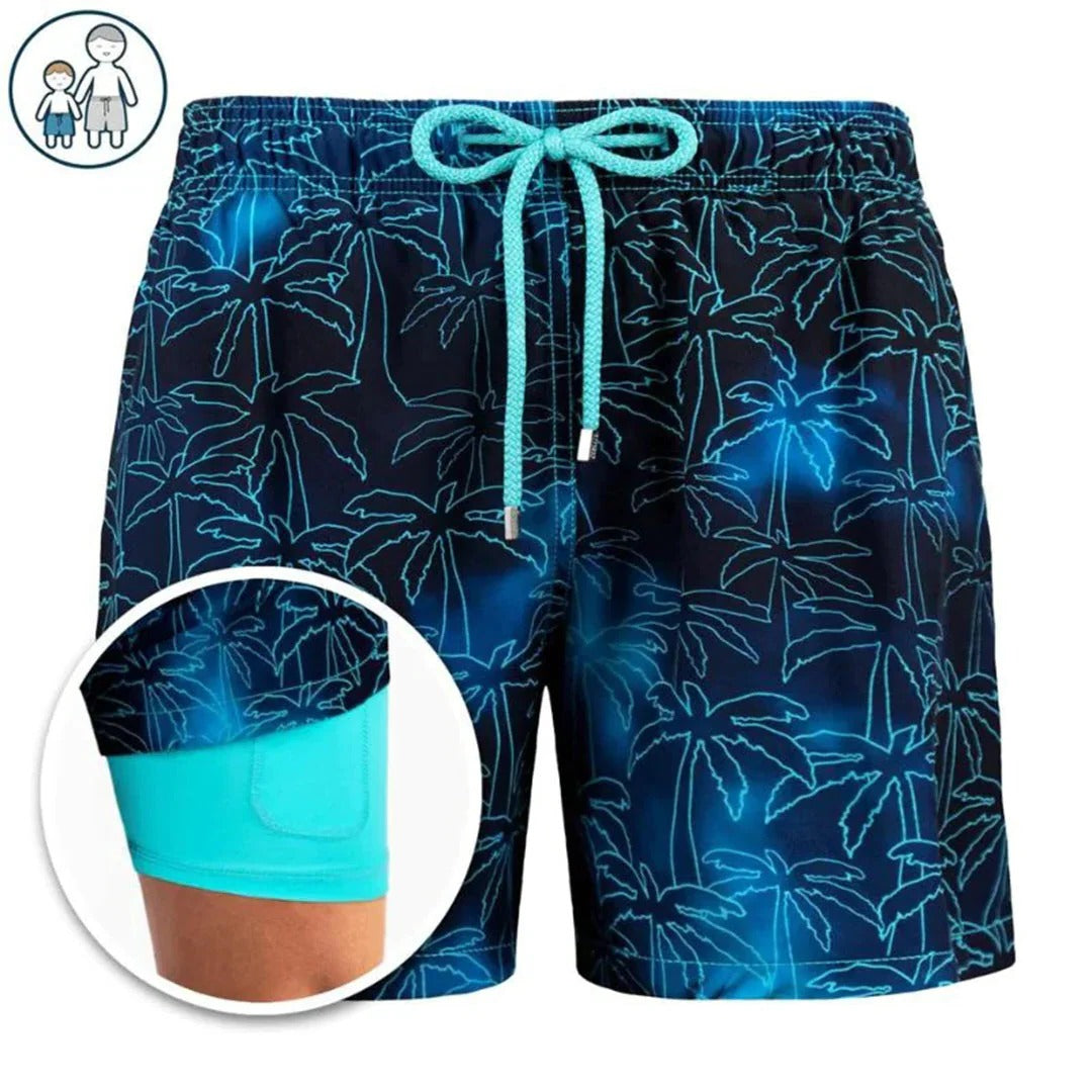 Men's burgundy quick-dry swim shorts modern fit versatile for swimming and beach activities