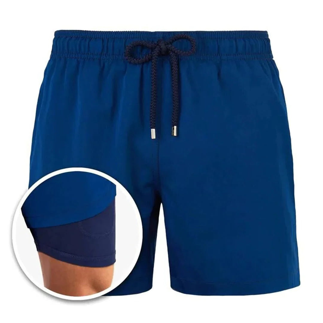 Men's burgundy quick-dry swim shorts modern fit versatile for swimming and beach activities