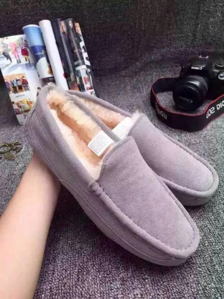 Men's cozy slip-on slippers with warm plush lining and durable sole for indoor outdoor use