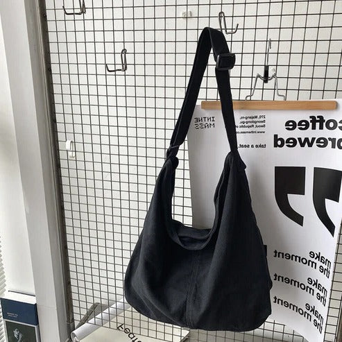 Women oversized minimalist shoulder bag with wide strap, spacious interior for laptop and daily essentials