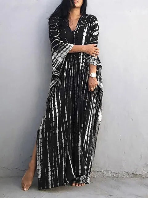 Women's kaftan maxi dress breezy relaxed silhouette breathable beachwear summer essential