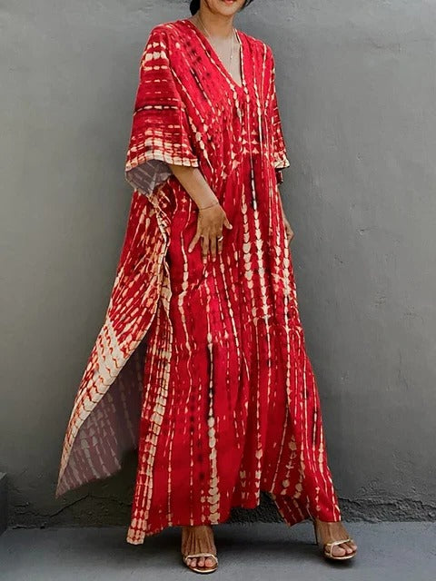 Women's kaftan maxi dress breezy relaxed silhouette breathable beachwear summer essential