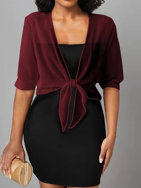 Women's lightweight open-front spring blouse breezy casual top with modern feminine silhouette