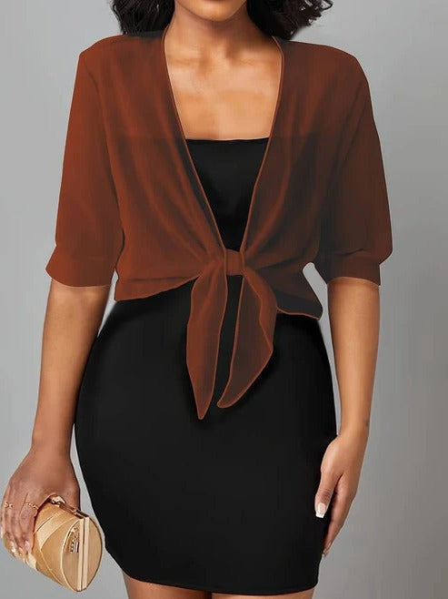 Women's lightweight open-front spring blouse breezy casual everyday top with modern feminine silhouette
