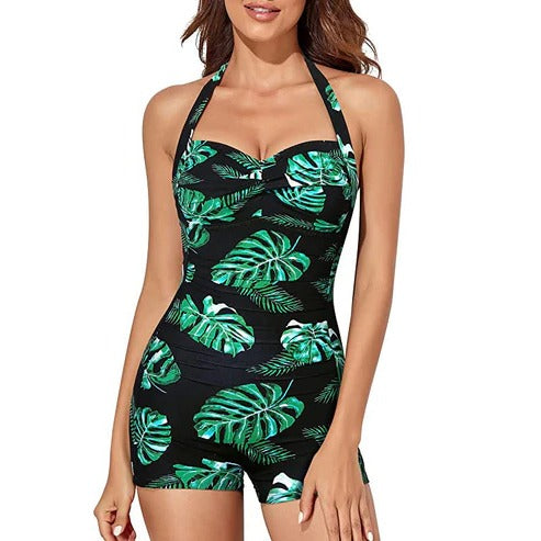 Women's sporty one-piece swimsuit in bold colors, tailored fit with quick-drying chlorine-resistant fabric