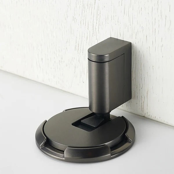 Brass adjustable door stopper polished gold finish magnetic hold silent secure wall protection