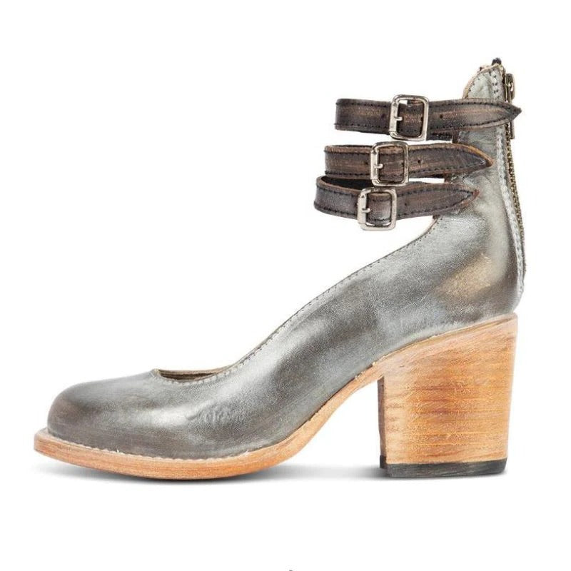 Women black block heel ankle boots closed toe chic silhouette with back zipper closure