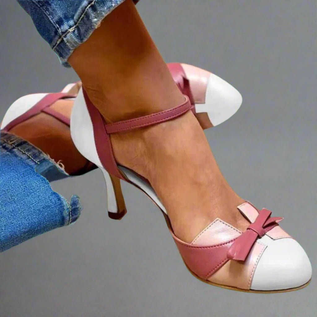 Women's orthopedic heeled sandals beige cushioned insole breathable cut-outs all-day comfort work style