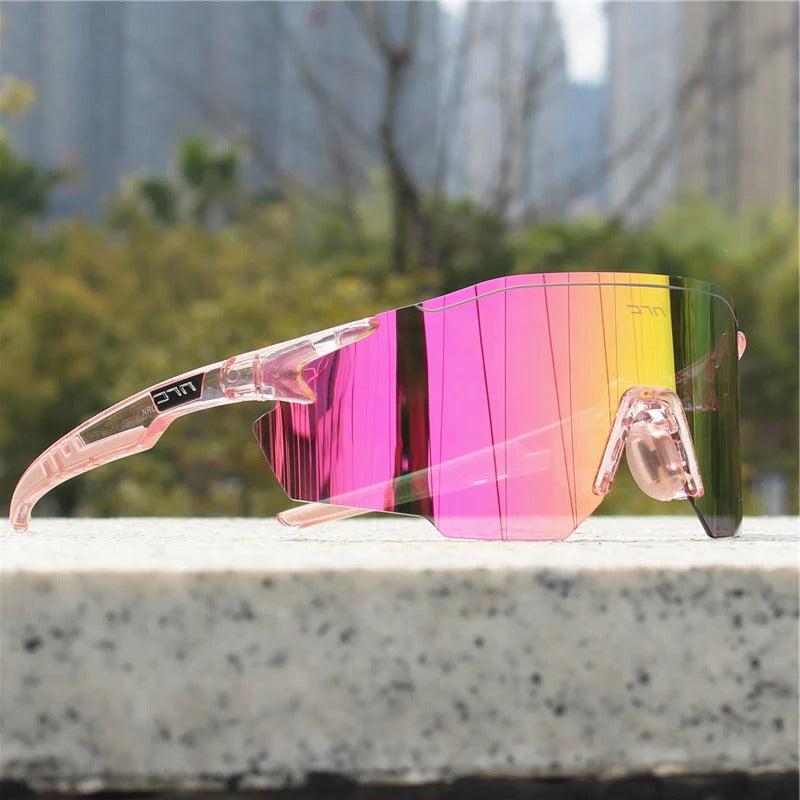 UrbannVibe polarized sports sunglasses lightweight wrap-around frame UV protection for cyclists and runners