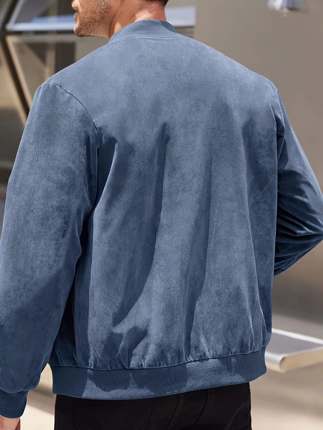 Men's lightweight casual jacket with stand-up collar and full zip, perfect for spring layering