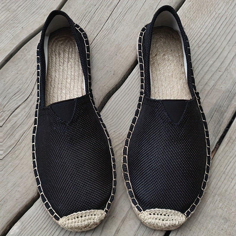 Men's canvas espadrille slip-on loafers lightweight breathable summer shoes casual style