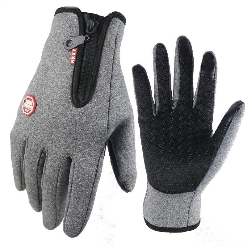 Black ultra-thin thermal commuter gloves touchscreen-compatible windproof fleece-lined winter warmth