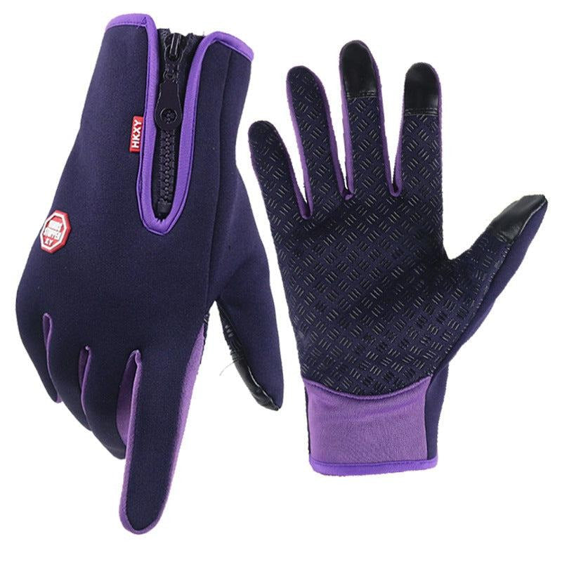 Black ultra-thin thermal commuter gloves touchscreen-compatible windproof fleece-lined winter warmth
