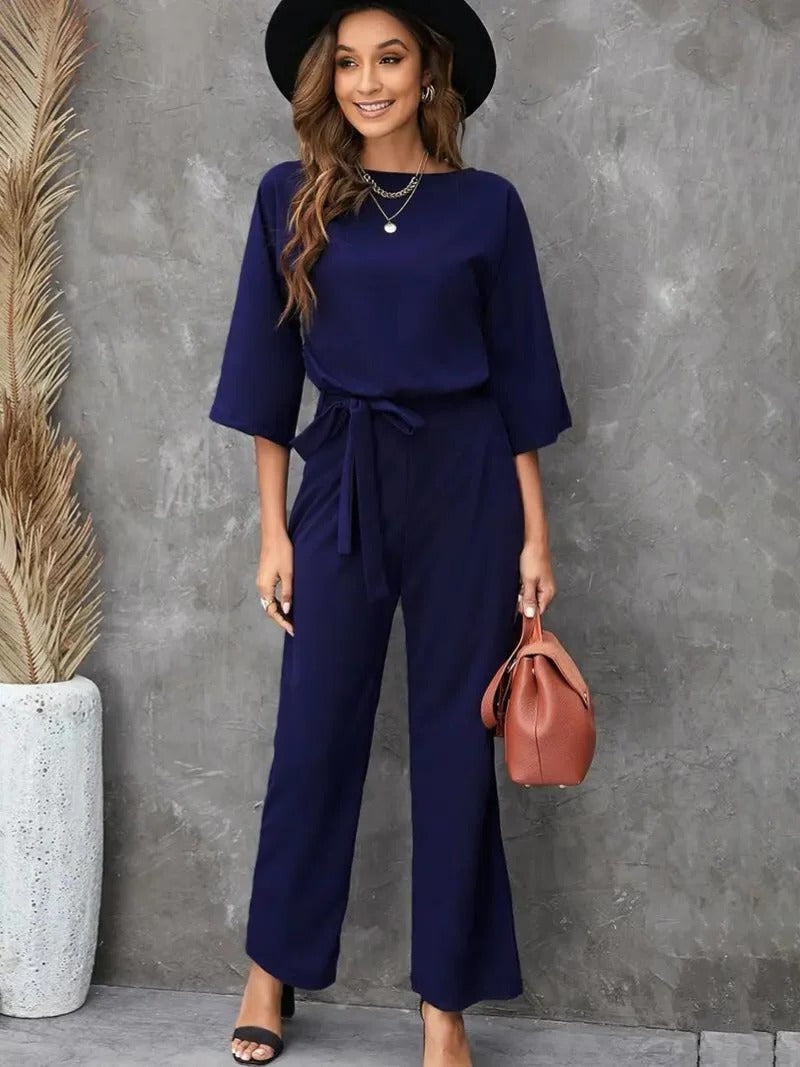 Women's regular fit jumpsuit clean silhouette versatile design for casual to semi-formal wear