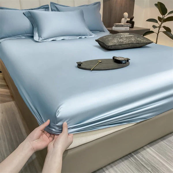 Soft fitted sheet with elastic edges for secure deep mattress fit, smooth sleep surface all sleepers