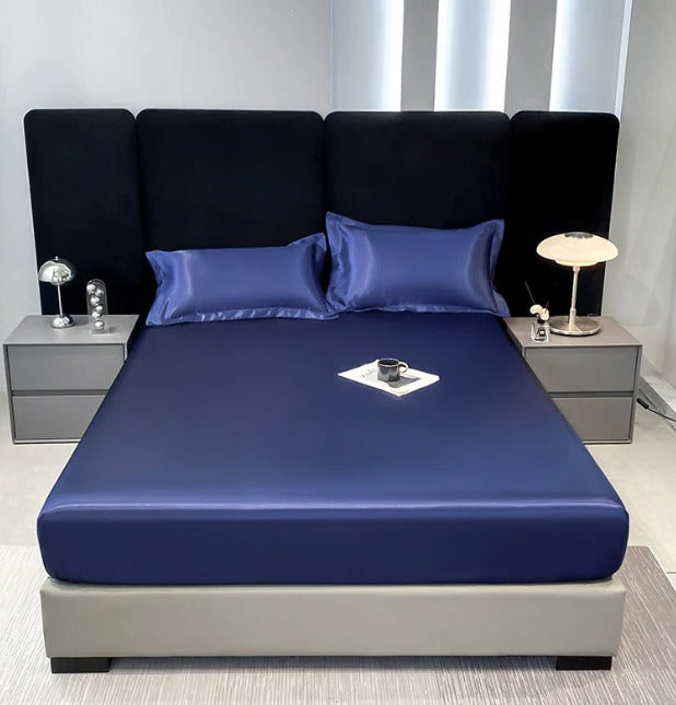 Soft fitted sheet with elastic edges secure fit smooth surface ideal for all sleepers deep mattresses