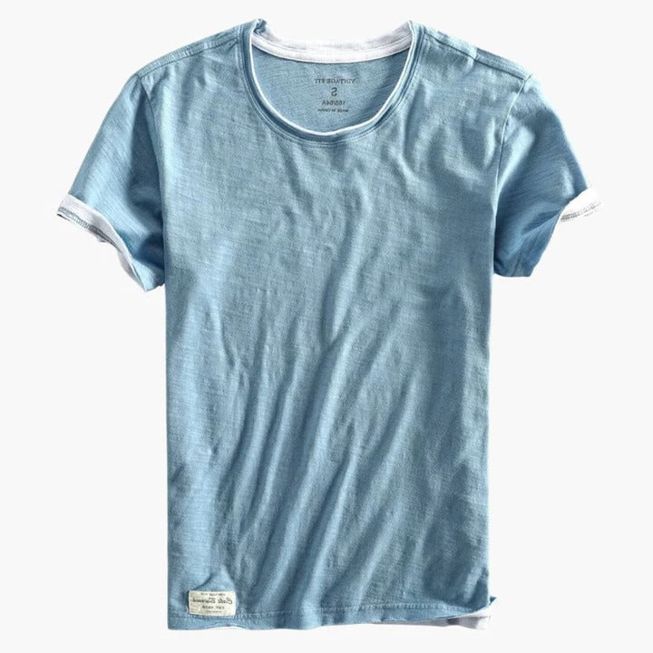 Men's basic crew neck t-shirt in classic colors, relaxed fit, soft breathable fabric for active everyday wear