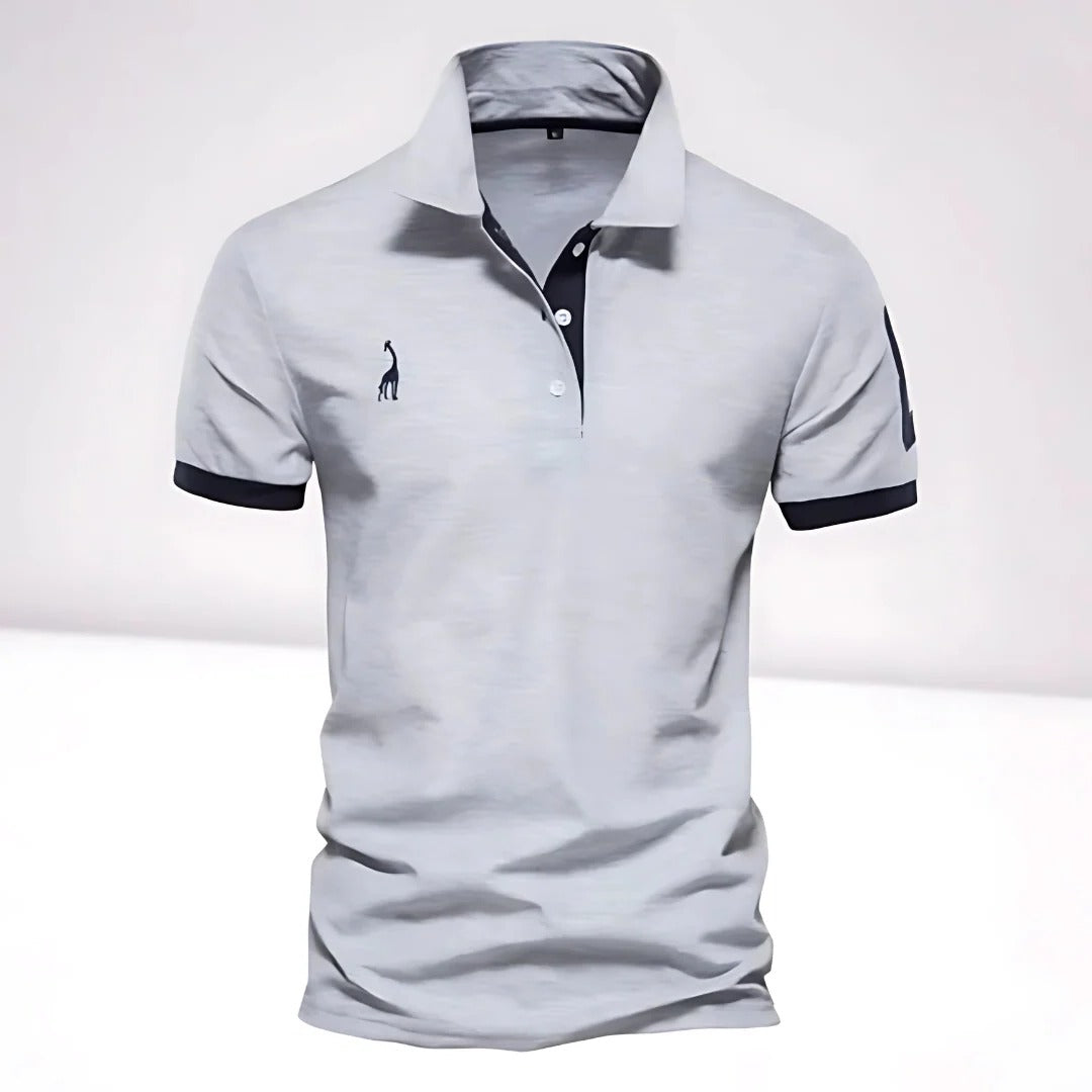 Men's navy blue regular fit polo shirt with structured collar for office and casual wear