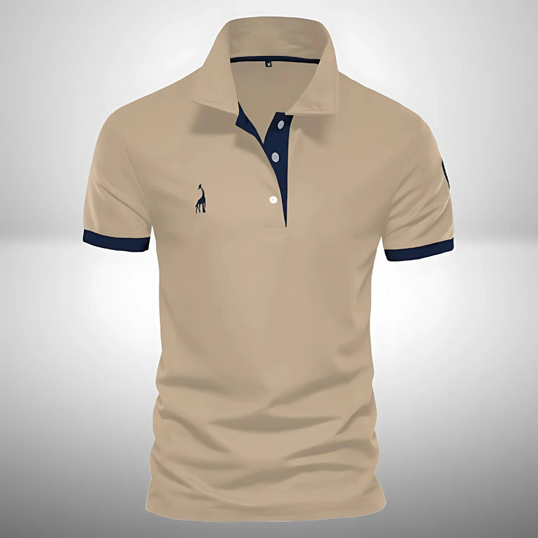 Men's navy blue regular fit polo shirt with structured collar for office and casual wear