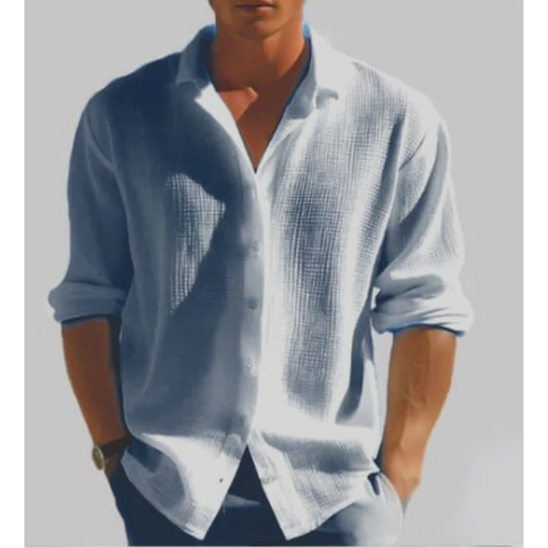 Men's lightweight casual button-down shirt relaxed fit breathable fabric everyday style